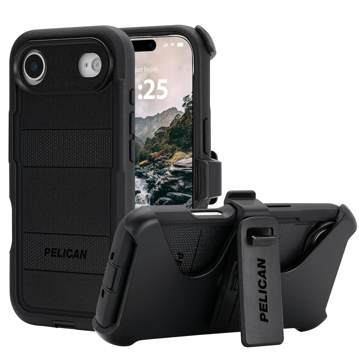 [840171754483] Pelican Voyager Iphone Air Case [Compatible With Magsafe] Rugged Phone Case W/ 24ft Military-Grade Drop Protection - Heavy Duty Phone Cover W/Belt Clip Holster For Iphone Air - Black