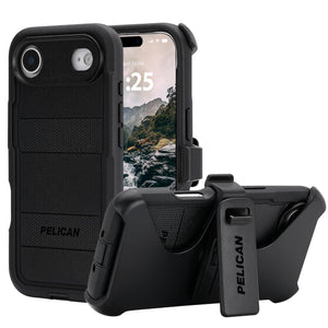 [840171754483] Pelican Voyager Iphone Air Case [Compatible With Magsafe] Rugged Phone Case W/ 24ft Military-Grade Drop Protection - Heavy Duty Phone Cover W/Belt Clip Holster For Iphone Air - Black
