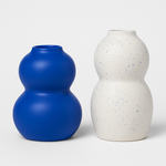 2 Pack Cobalt Blue Glass Bud Vases Set For Home Table Centerpiece Decor