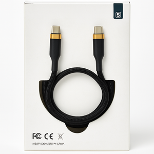 [810135813204] Simple Magnetic Usb C To Usb C Cable, 6ft Length, Black, Fast Charging Data Transfer Cord