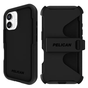 Pelican Voyager Iphone 16 Case [Compatible With Magsafe] Rugged Phone Case W/ 18ft Military-Grade Drop Protection - Heavy Duty Phone Cover W/Belt Clip Holster For Iphone 16 - Black - 840171742725