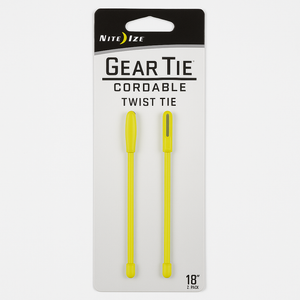Nite Ize Gear Tie Cordable Twist Ties 18 Inch Neon Yellow 2 Pack