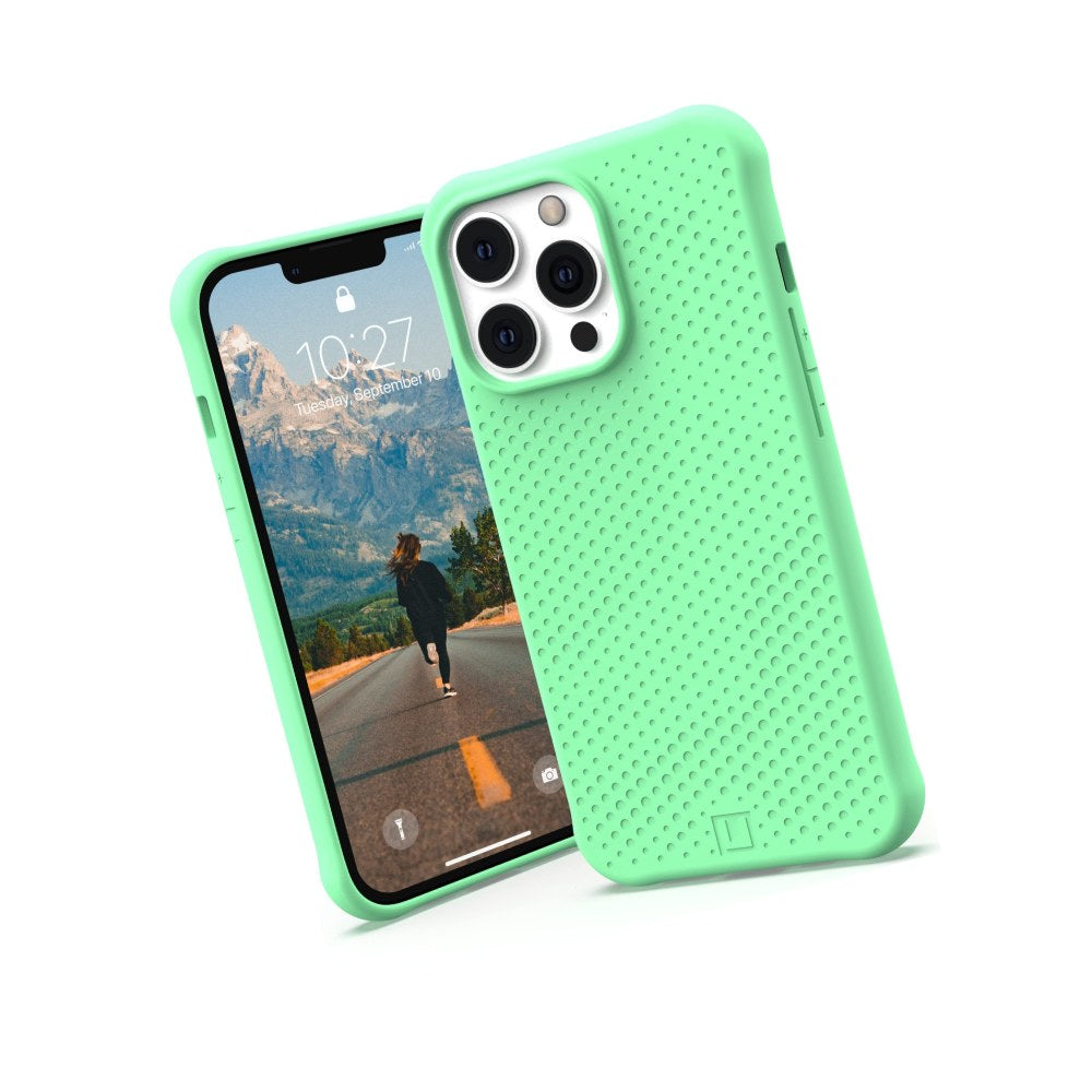 [810070363253] Urban Armor Gear [U By Uag Designed For Iphone 13 Pro Case Green Spearmint Dot Slim Fit Lightweight Stylish Pattern Impact Resistant Antimicrobial Protective Phone Cover, [6.1-Inch Screen]
