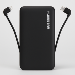 [818719024794] Puregear Purejuice 10,000mah Portable Power Bank With Built-In Usb-C & Lightning Cables