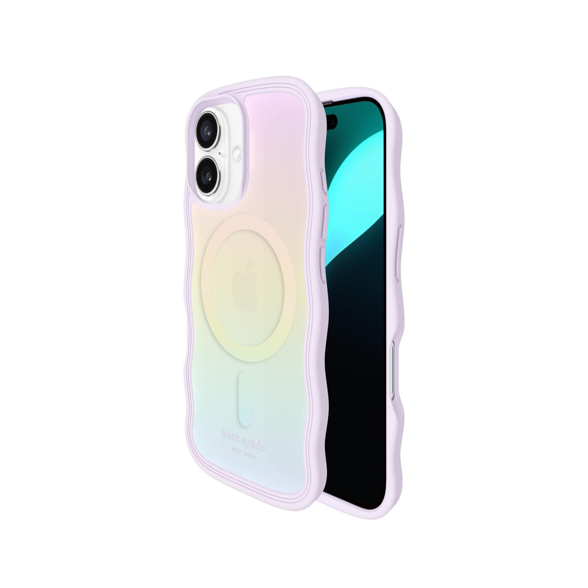 Kate Spade iPhone 16 MagSafe Case Wavy Series Opal Iridescent