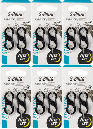 Nite Ize S-Biner Slidelock Black Aluminum Carabiner 2 Pack