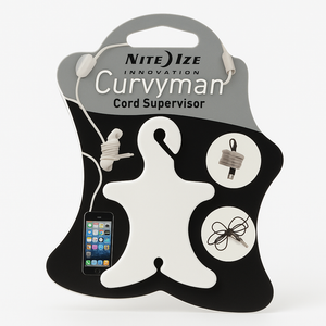 Nite Ize Curvyman Cord Supervisor Earbud Headphone Cable Wrap White