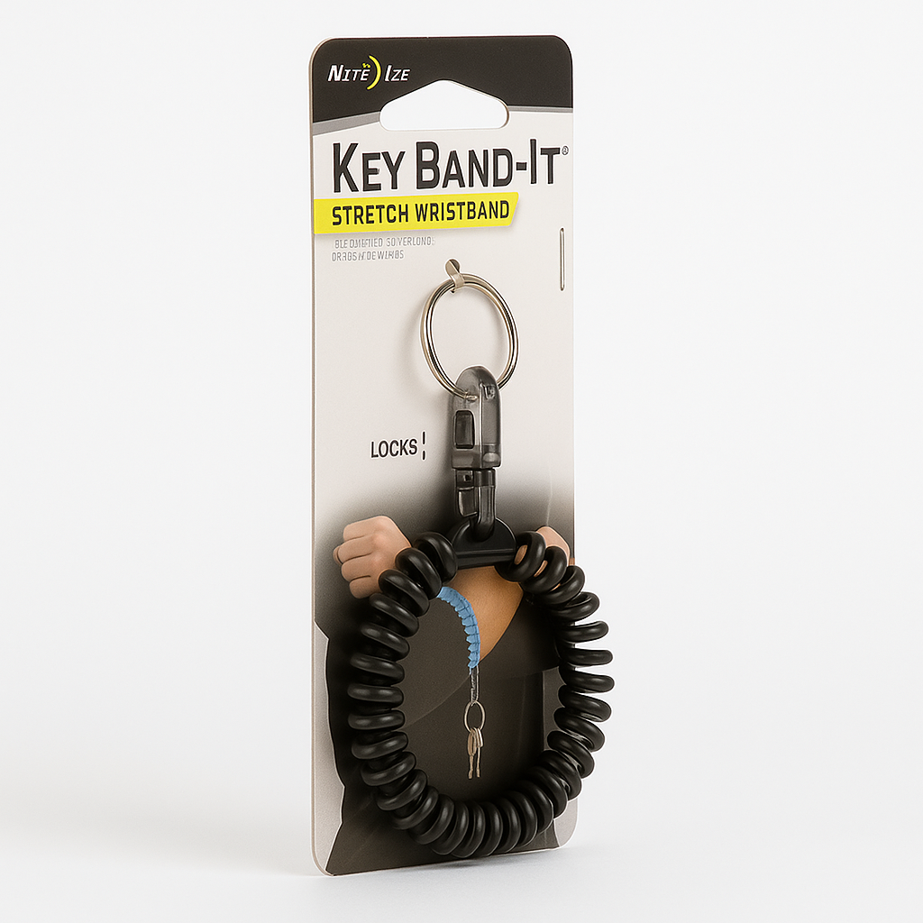 Nite Ize Key Band It Stretch Wristband Key Chain With S Biner Clip Smoke