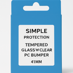 [814238027544] "Simple Protection Tempered Glass W/ Clear Pc Bumper 41mm "