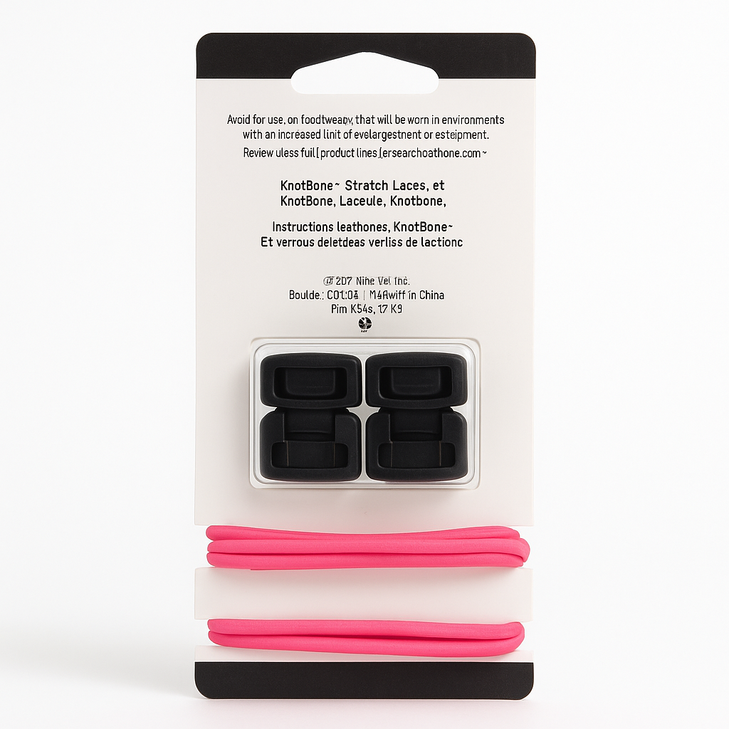 Nite Ize Knotbone Stretch LaceLock System Neon Pink Cord Toggle For Hiking