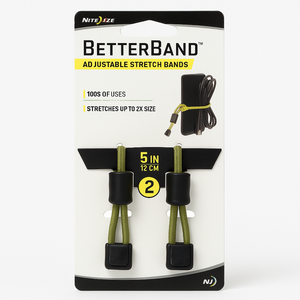 Nite Ize Betterband Adjustable Stretch Bands 5 Inch 2 Pack Foliage Green