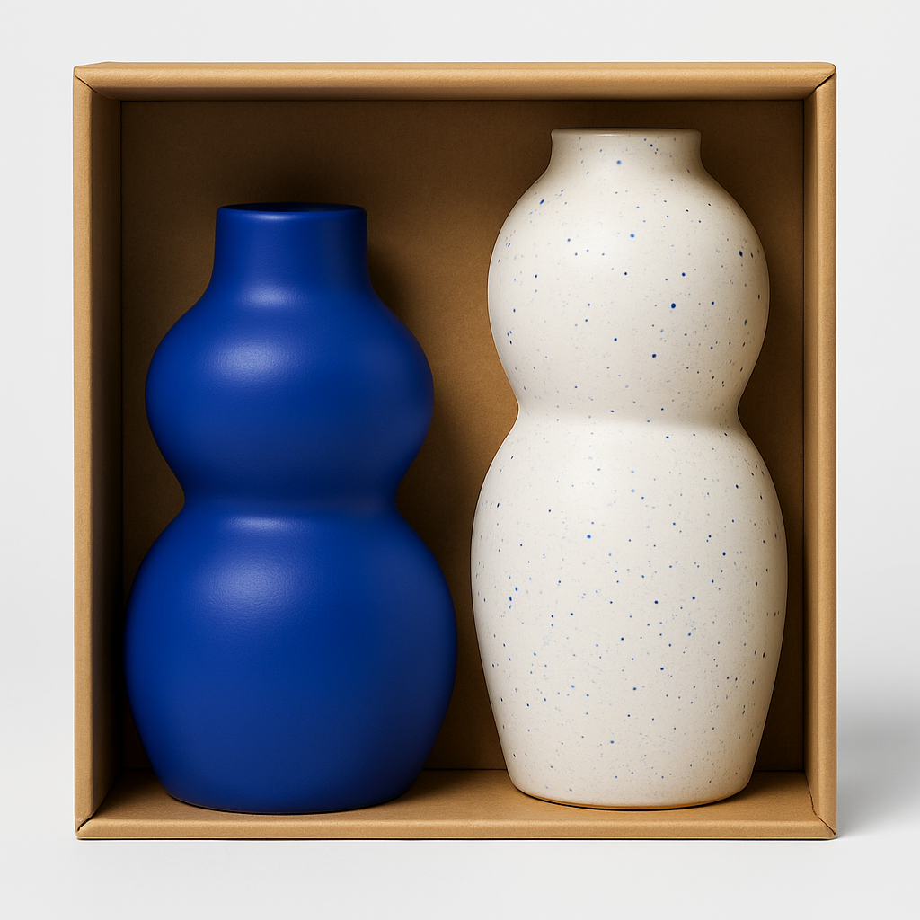 2 Pack Cobalt Blue Glass Bud Vases Set For Home Table Centerpiece Decor