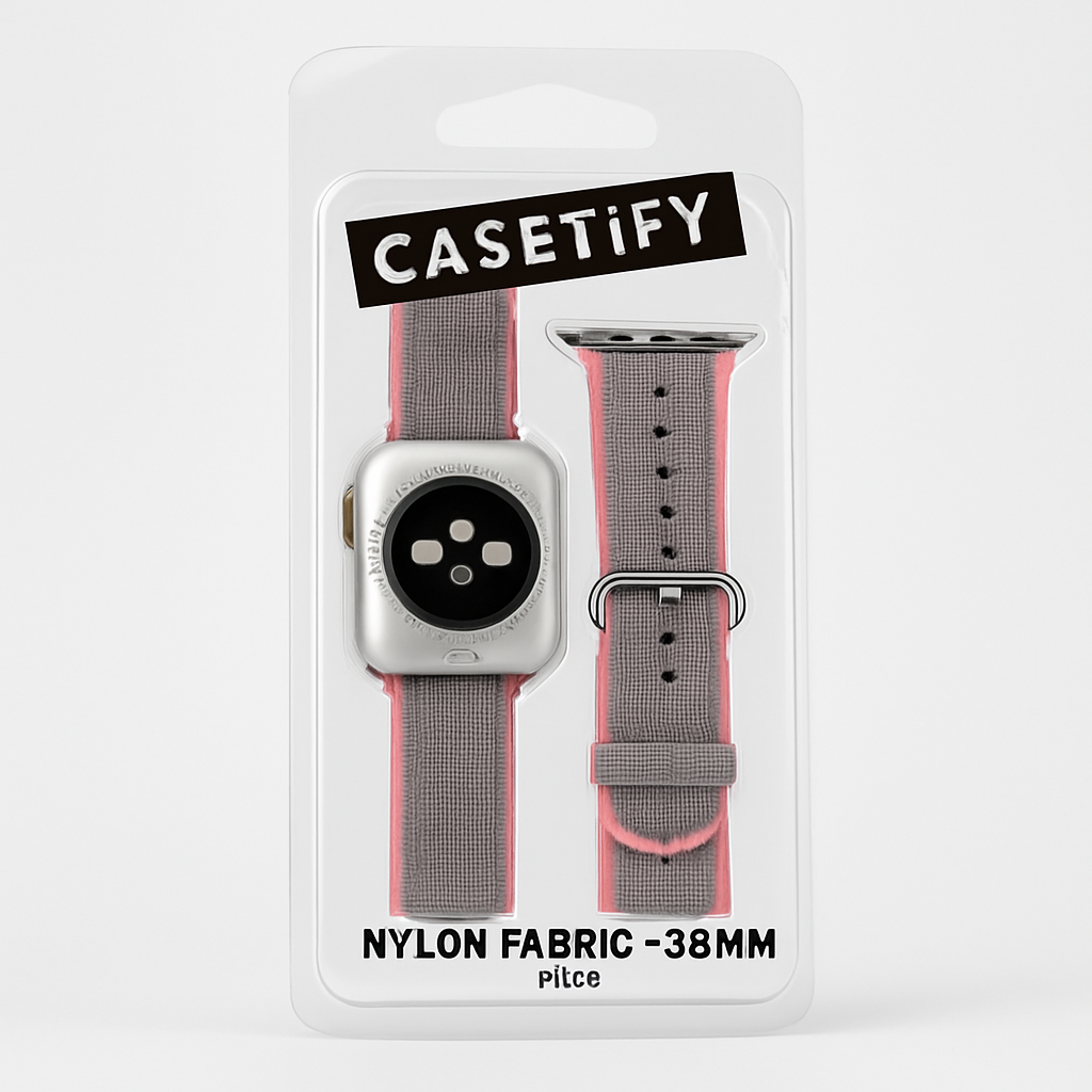 Casetify Apple Watch Band Nylon Fabric All Series 38mm Pink
