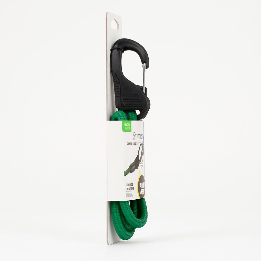 Nite Ize SlideLock Carabiner Bungee 48 Inch Green Utility Cord