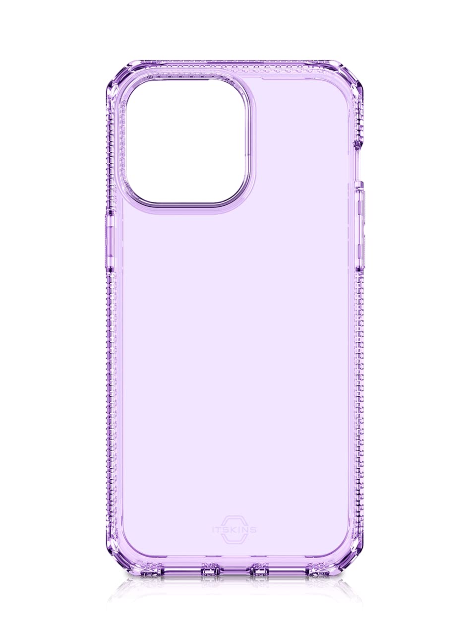 Itskins Spectrum R // Clear Protective Phone Case Compatible With Iphone 14 Pro, Slim Hybrid Case, Anti-Yellowing, And Heavy Duty Shockproof Cover, Military Phone Case - Light Purple - 888842561244