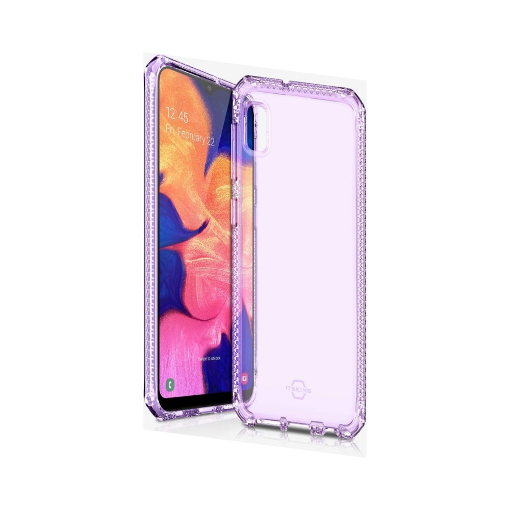 Itskins Spectrum Clear Protective Phone Case Compatible With Galaxy A10e, Slim Hybrid Case, Anti-Yellowing, And Heavy Duty Shockproof Cover, Military Phone Case - Light Purple - 4894465205904