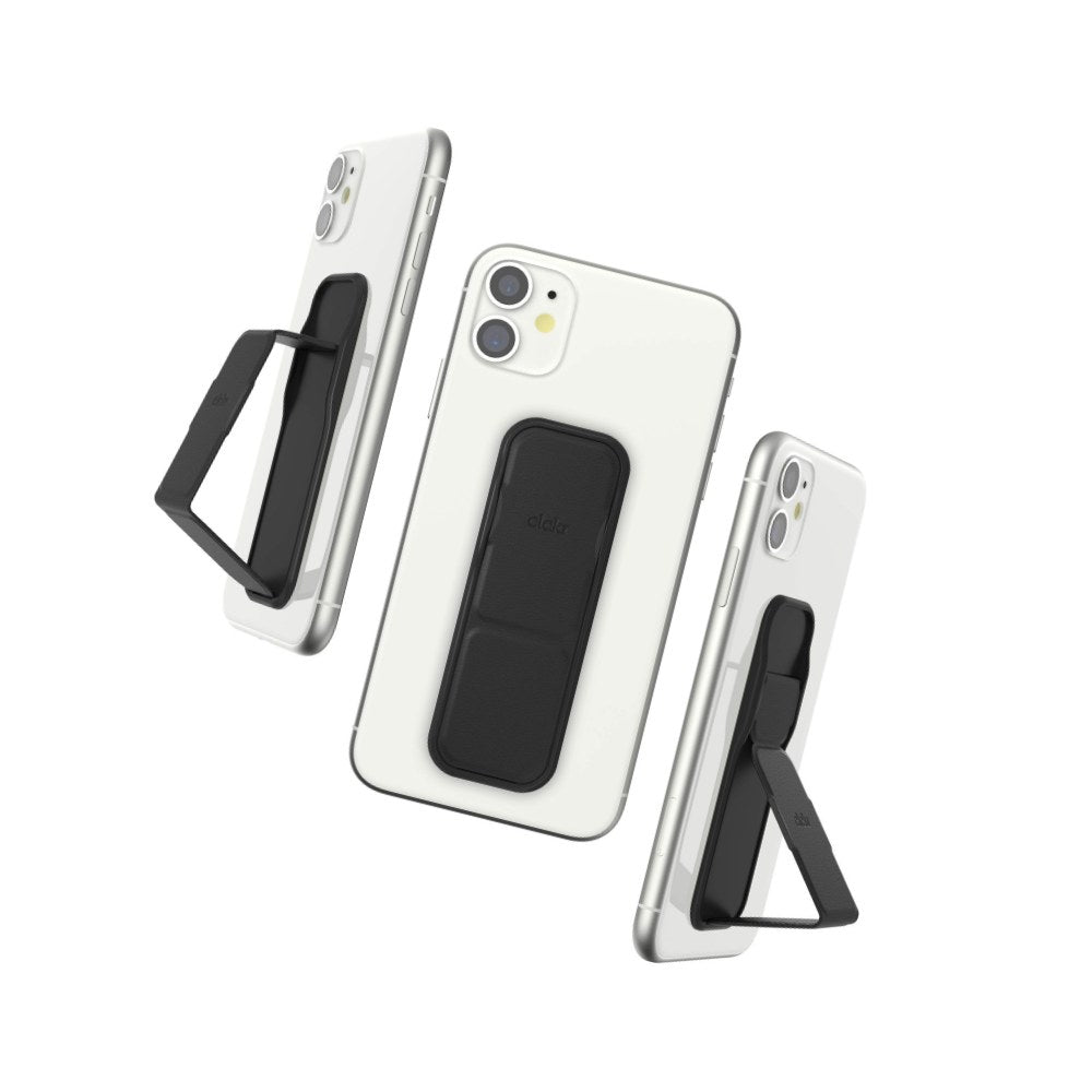 Clckr Phone Grip And Expanding Stand, Universal Phone Grip Holder With Multiple Viewing Angles For Iphone, Samsung, Phones, Tablets And Many More, Smooth Black - 8718846078566