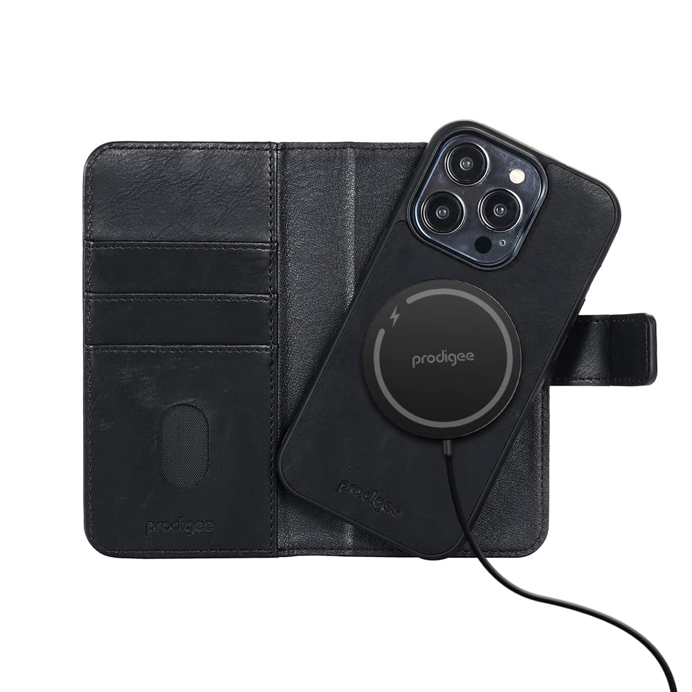 Prodigee Iphone 15 Pro Max Folio + Mag Wallet|Card And Money Holder 2 In 1| Stand Flip Cover|Droptested |Dual Layer Cover| Wireless Charging Compatible| Shockproof |6.7 Inch | - 810023954712
