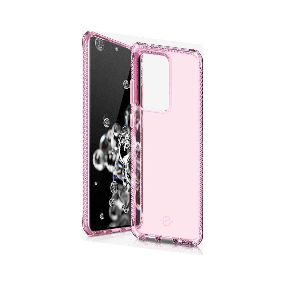 Itskins Spectrum Clear Protective Phone Case Compatible With Samsung Galaxy S20 Ultra, Slim Hybrid Case, Anti-Yellowing, And Heavy Duty Shockproof Cover, Military Phone Case | Light Pink - 4894465481063