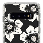 Kate Spade New York Phone Case | For Samsung Galaxy S10 | Protective Clear Crystal Hardshell Phone Cases With Slim Design And Drop Protection - Hollyhock Floral Clear/Cream With Stones - 191058096562