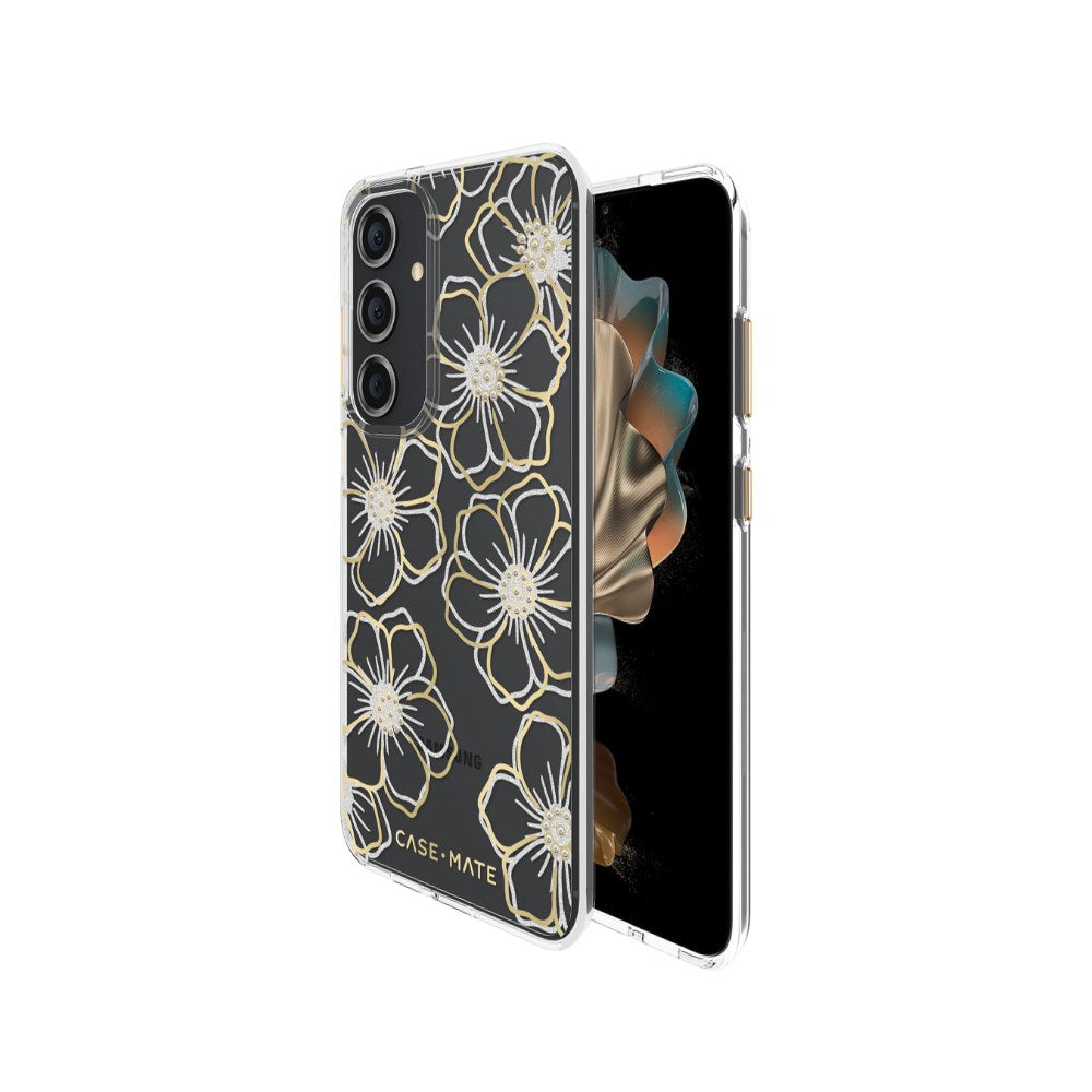 Case-Mate Samsung Galaxy S24 Plus Case [6.7"] [12ft Drop Protection] [Wireless Charging] Floral Gems Phone Case For Samsung Galaxy S24 Plus - Cute Bling Sparkle Cover W/Anti-Scratch Tech, Slim Fit - 840171736403