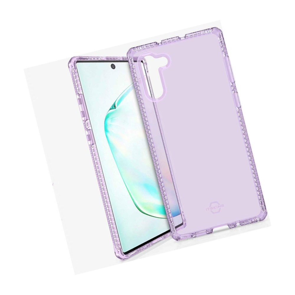Itskins Spectrum Clear Protective Phone Case Compatible With Galaxy Note10, Slim Hybrid Case, Anti-Yellowing, And Heavy Duty Shockproof Cover, Military Phone Case - Light Purple - 4894465047412