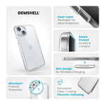 Speck Clear Iphone 15 Plus Case - Slim, Drop Protection - For Iphone 15 Plus & Iphone 14 Plus - Scratch Resistant, Anti-Yellowing, 6.7 Inch Phone Case - Gemshell Clear - 840168535668