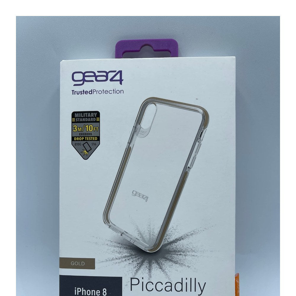 Gear4 Ic8picgld Piccadilly Clear Case With Advanced Impact Protection [ Protected By D3o ], Slim, Tough Design For Iphone X/Xs Â€“ Gold, Piccadilly, Piccadilly - Gold - 4895200203605