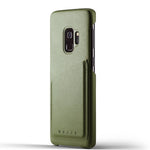 Mujjo Full Leather Wallet Case For Samsung Galaxy S9 With Card Holder (Olive) - 8718546171741