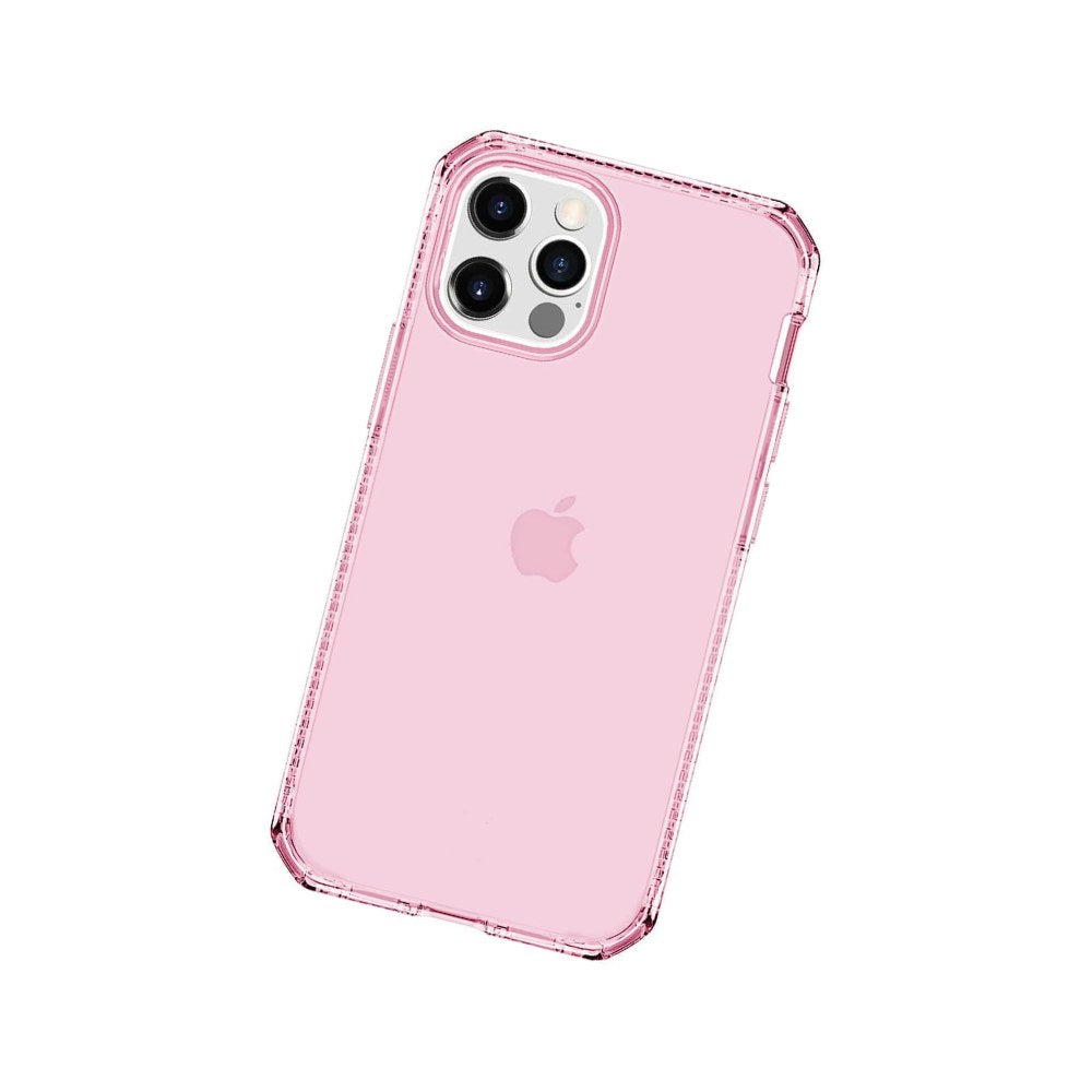 Itskins Spectrum Clear Protective Phone Case Compatible With Iphone 12/12 Pro, Slim Hybrid Case, Anti-Yellowing, And Heavy Duty Shockproof Cover, Military Phone Case | Light Pink - 4894465299385
