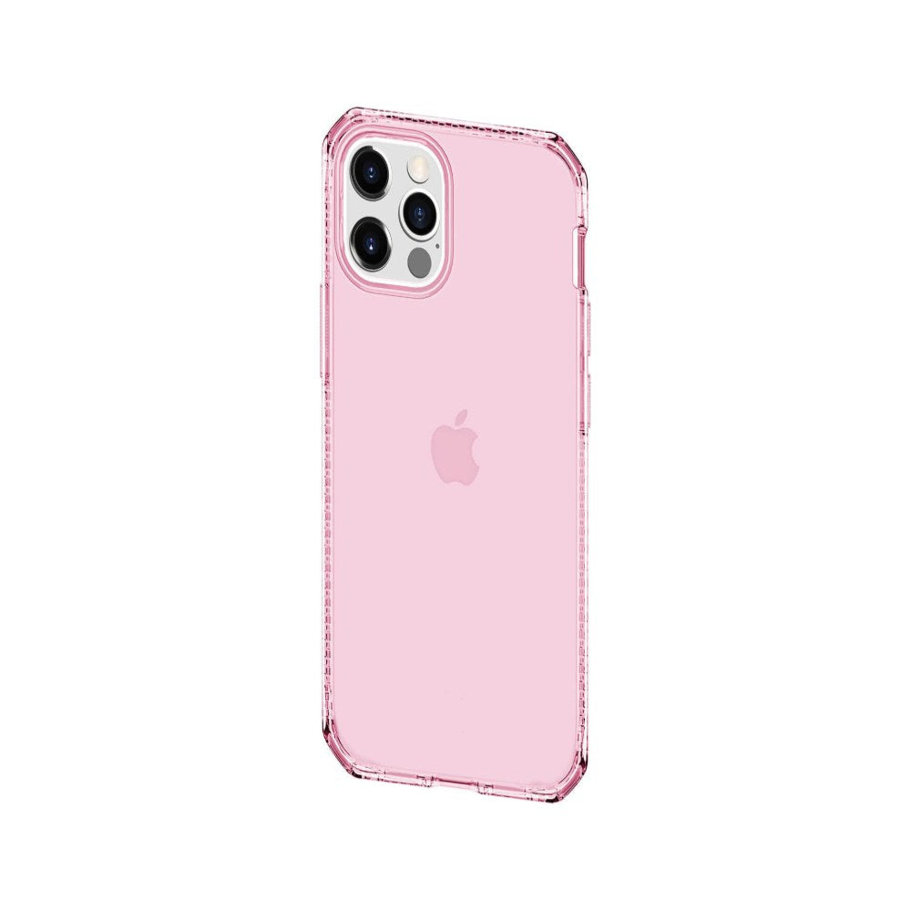 Itskins Spectrum Clear Protective Phone Case Compatible With Iphone 12/12 Pro, Slim Hybrid Case, Anti-Yellowing, And Heavy Duty Shockproof Cover, Military Phone Case | Light Pink - 4894465299385