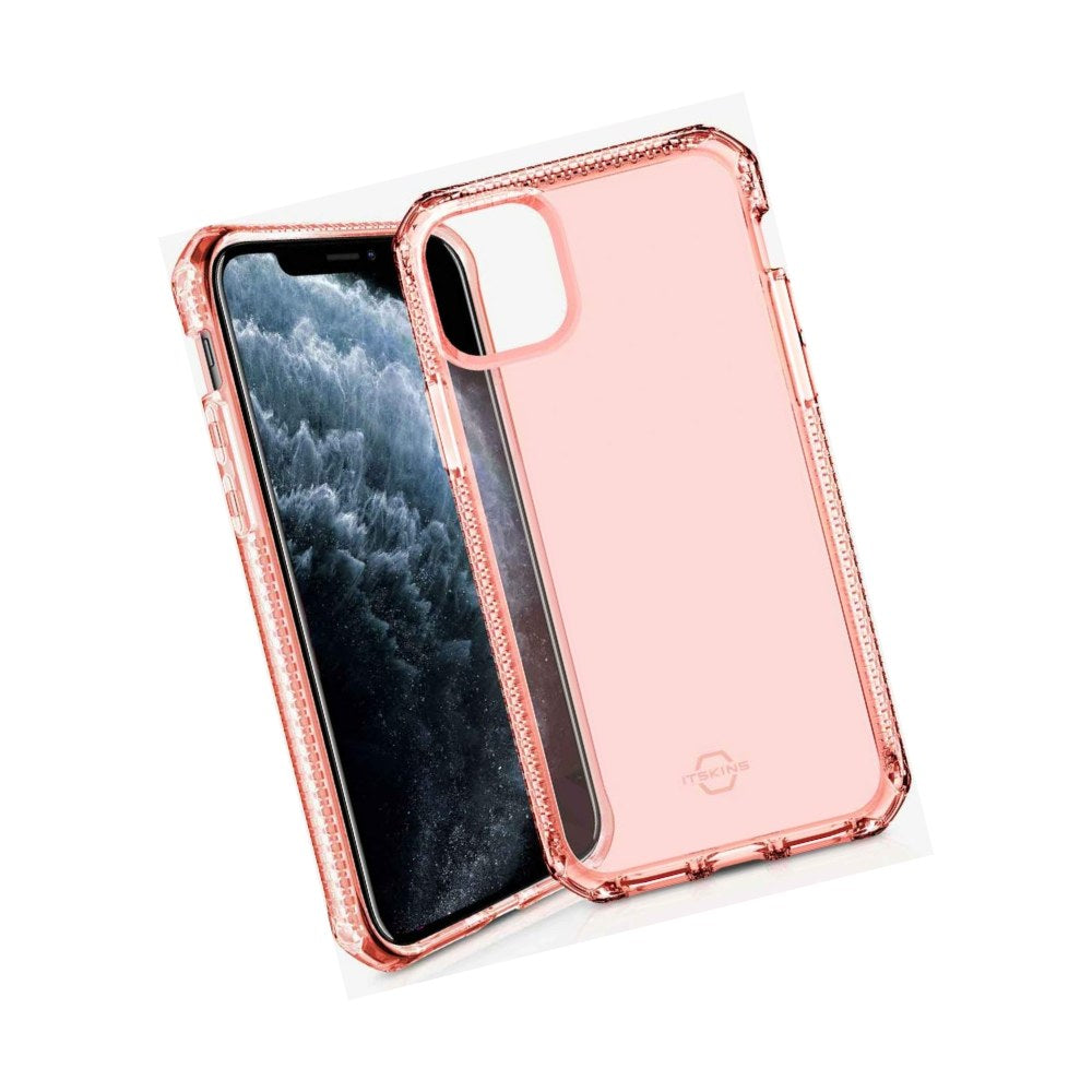 Itskins Spectrum Clear Protective Phone Case Compatible With Apple Iphone 11 Pro Max, Slim Hybrid Case, Anti-Yellowing, And Heavy Duty Shockproof Cover, Military Phone Case | Coral - 4894465164348