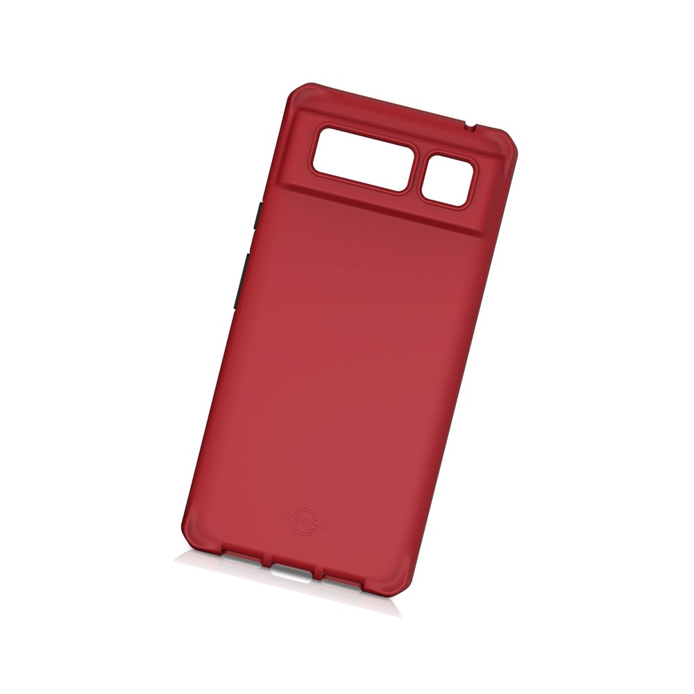 Itskins | Hybrid Silk Protective Phone Case Compatible With Pixel 6, Slim Hybrid Case, Anti-Yellowing, And Heavy Duty Shockproof Cover, Military Phone Case | Chill Red - 888842792846