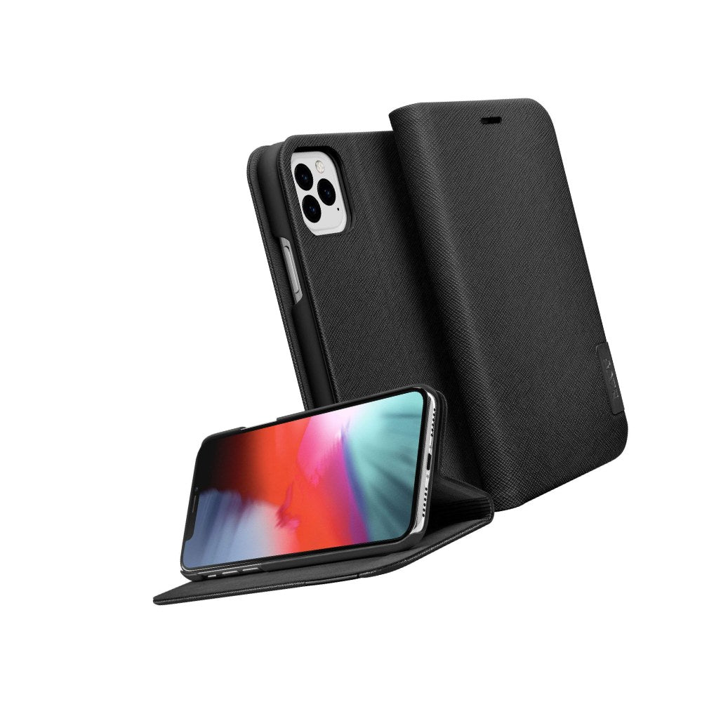 Laut | Prestige Folio For Iphone 11 Pro Max | 2x Card Pockets | Saffiano Vegan Leather • Black - 4895206910804