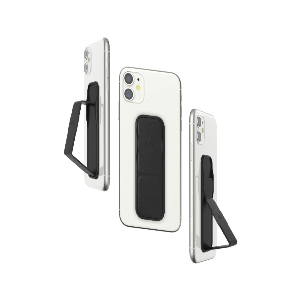Clckr Phone Grip And Expanding Stand, Universal Phone Grip Holder With Multiple Viewing Angles For Iphone, Samsung, Phones, Tablets And Many More, Smooth Black - 8718846078566