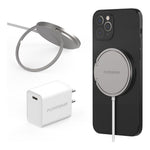 Puregear Kickstand 15w Qi-Certified Fast Magnetic Wireless Charging Pad For Iphone 15/15pro/15promax/14/13/12 Series Work With Magsafe Case, Airpods/Iphone 11, Galaxy S24 S20 & More Include Ac Adapter - 810032998516