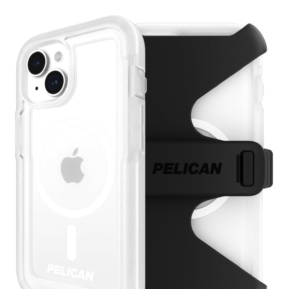 Pelican Voyager - Iphone 15 Plus Case 6.7" [Compatible With Magsafe] [Anti-Yellow] Magnetic Charging Phone Case With Belt Clip Holster Kickstand [18ft Military Grade Drop Protection] - Clear - 840171729580