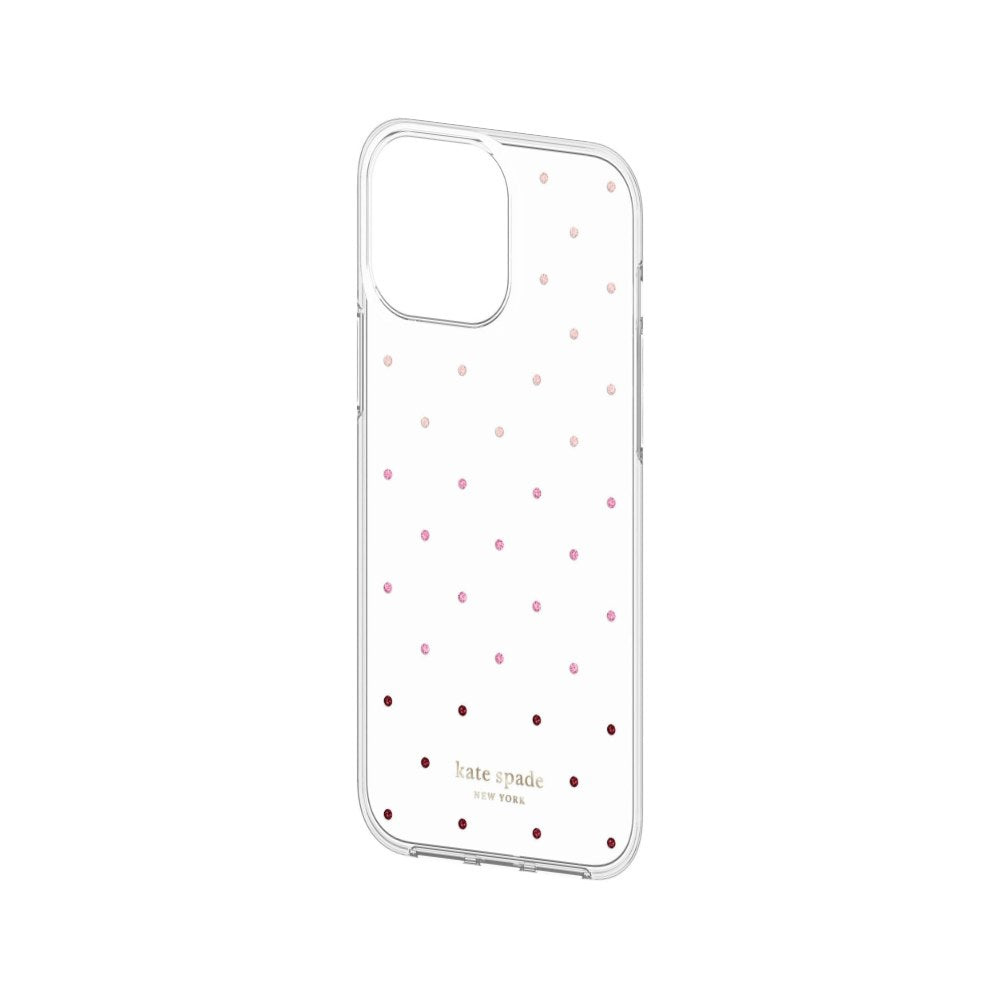 kate spade NY Protective Hardshell for iPhone 13 Pro Max – Pin Dot Ombre/Pink/Clear - 191058137814