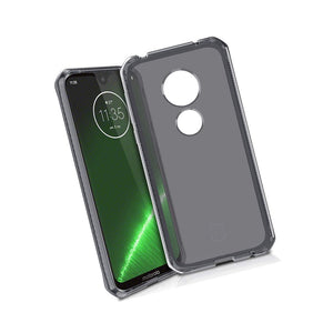 Itskins Spectrum // Clear Compatible With Moto G7 Play, Protective Phone Case, Slim Hybrid Case, Anti-Yellowing, And Heavy Duty Shockproof Cover, Military Phone Case - Smoke - 4894465752323