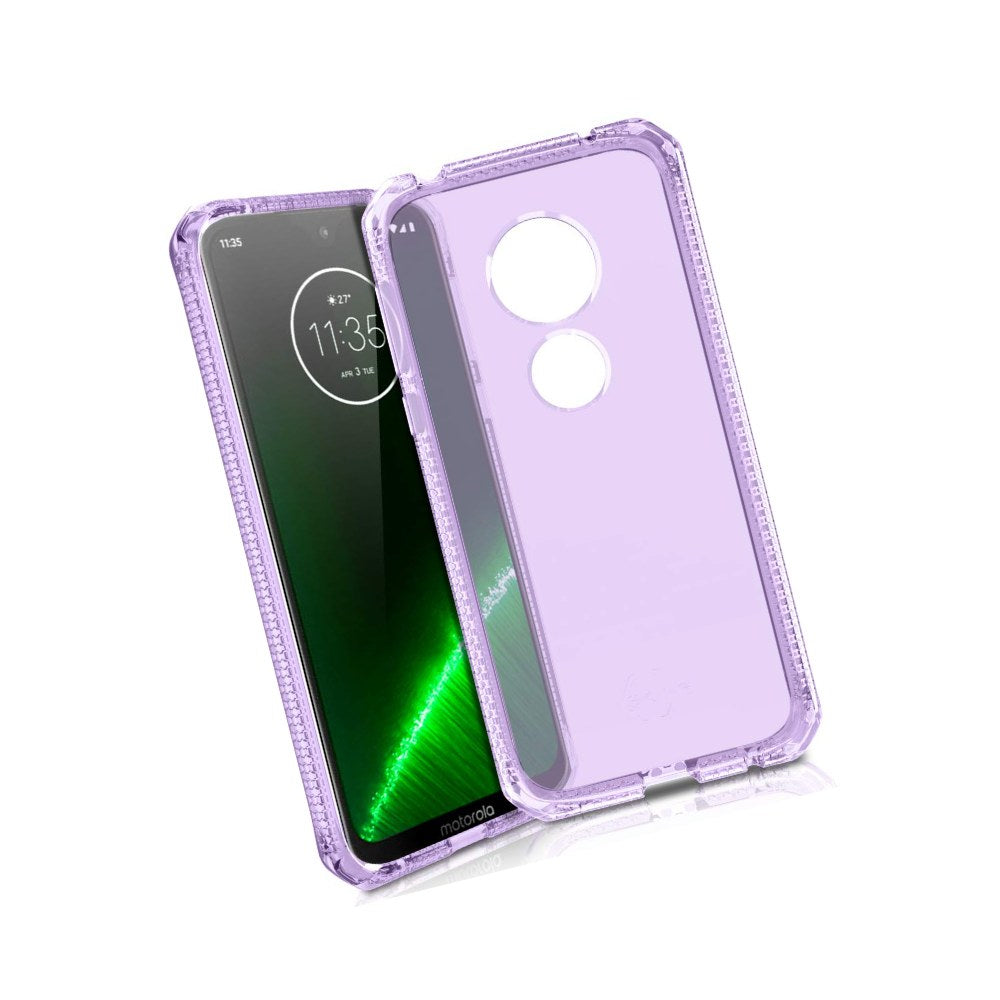 Itskins Spectrum // Clear Compatible With Moto G7 Play, Protective Phone Case, Slim Hybrid Case, Anti-Yellowing, And Heavy Duty Shockproof Cover, Military Phone Case - Light Purple - 4894465729196