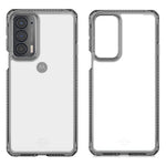 Itskins Hybrid // Clear Compatible With Moto Edge 2021, Protective Phone Case, Slim Hybrid Case, Anti-Yellowing, And Heavy Duty Shockproof Cover, Military Phone Case - Black And Transparent - 888842757067