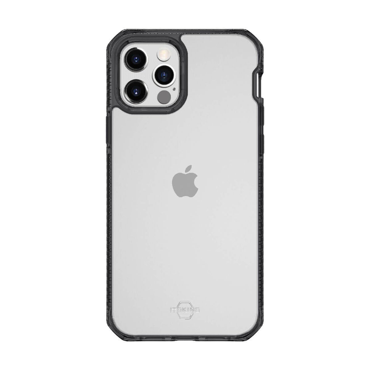 Itskins | Hybrid Clear Protective Phone Case Compatible With Iphone 12 Pro Max, Slim Hybrid Case, Anti-Yellowing, And Heavy Duty Shockproof Cover, Military Phone Case | Black And Transparent - 4894465304522