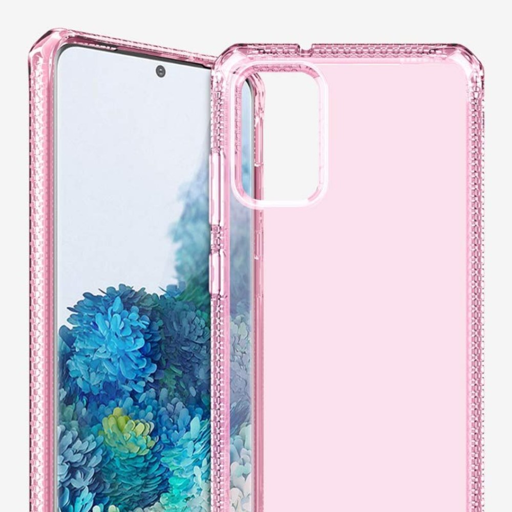 Itskins Spectrum Clear Protective Phone Case Compatible With Galaxy S20 Plus, Slim Hybrid Case, Anti-Yellowing, And Heavy Duty Shockproof Cover, Military Phone Case - Light Pink - 4894465087524