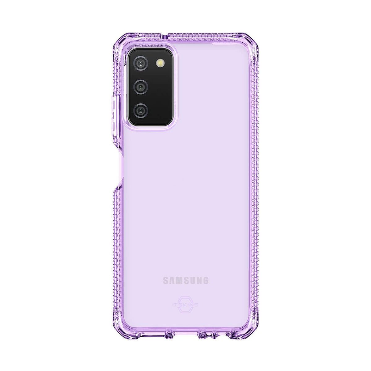 Itskins Spectrum Clear Protective Phone Case Compatible With Galaxy A03s, Slim Hybrid Case, Anti-Yellowing, And Heavy Duty Shockproof Cover, Military Phone Case | Light Purple - 888842315946