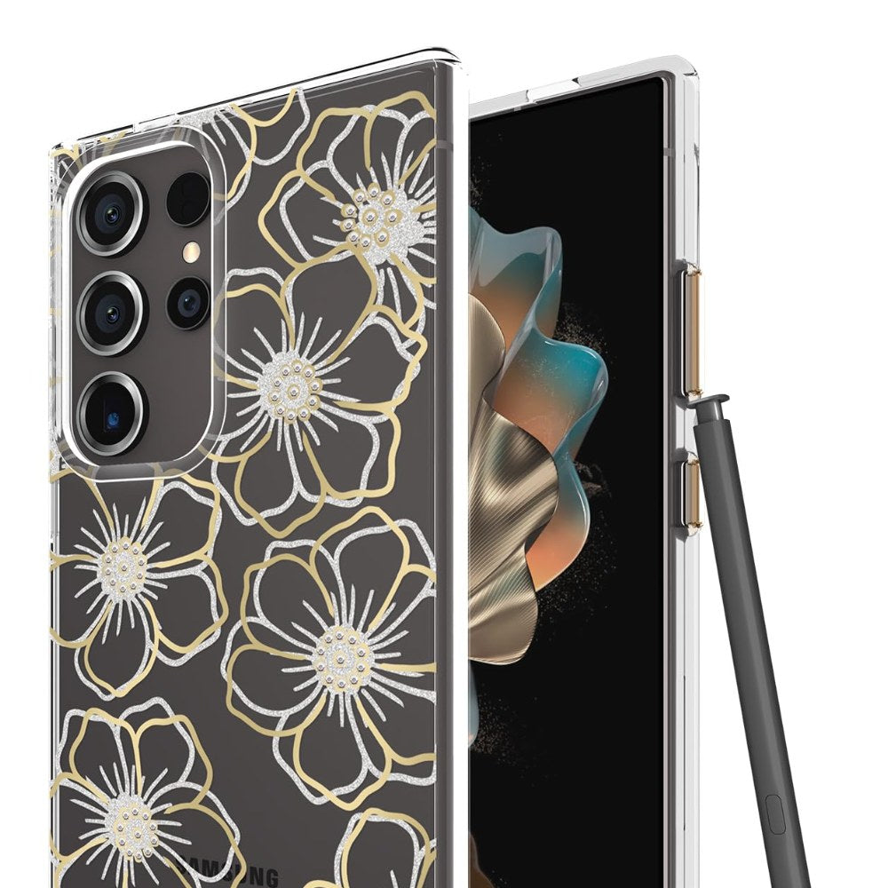 Case-Mate Samsung Galaxy S24 Ultra Floral Gems Bling Wireless Charging Case