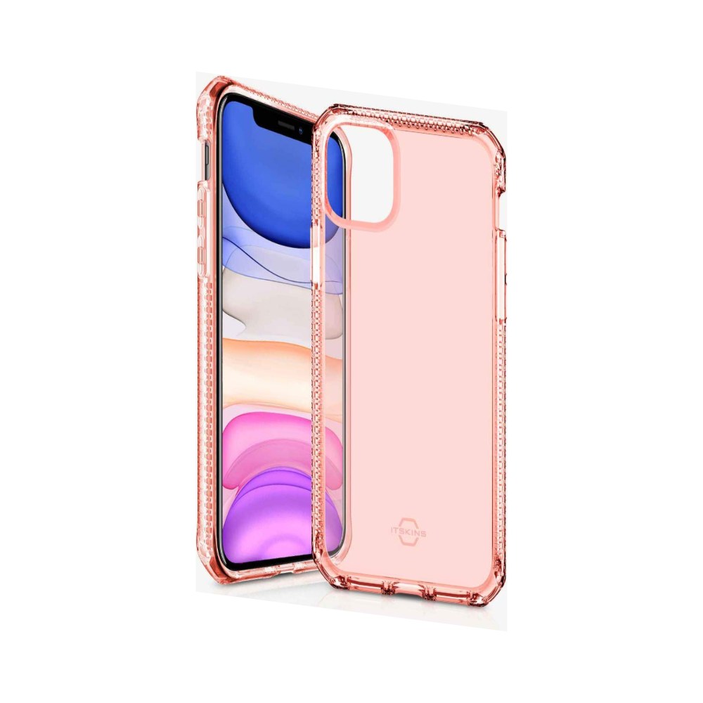 Itskins Spectrum Clear Protective Phone Case Compatible With Apple Iphone 11, Slim Hybrid Case, Anti-Yellowing, And Heavy Duty Shockproof Cover, Military Phone Case | Coral - 4894465742966