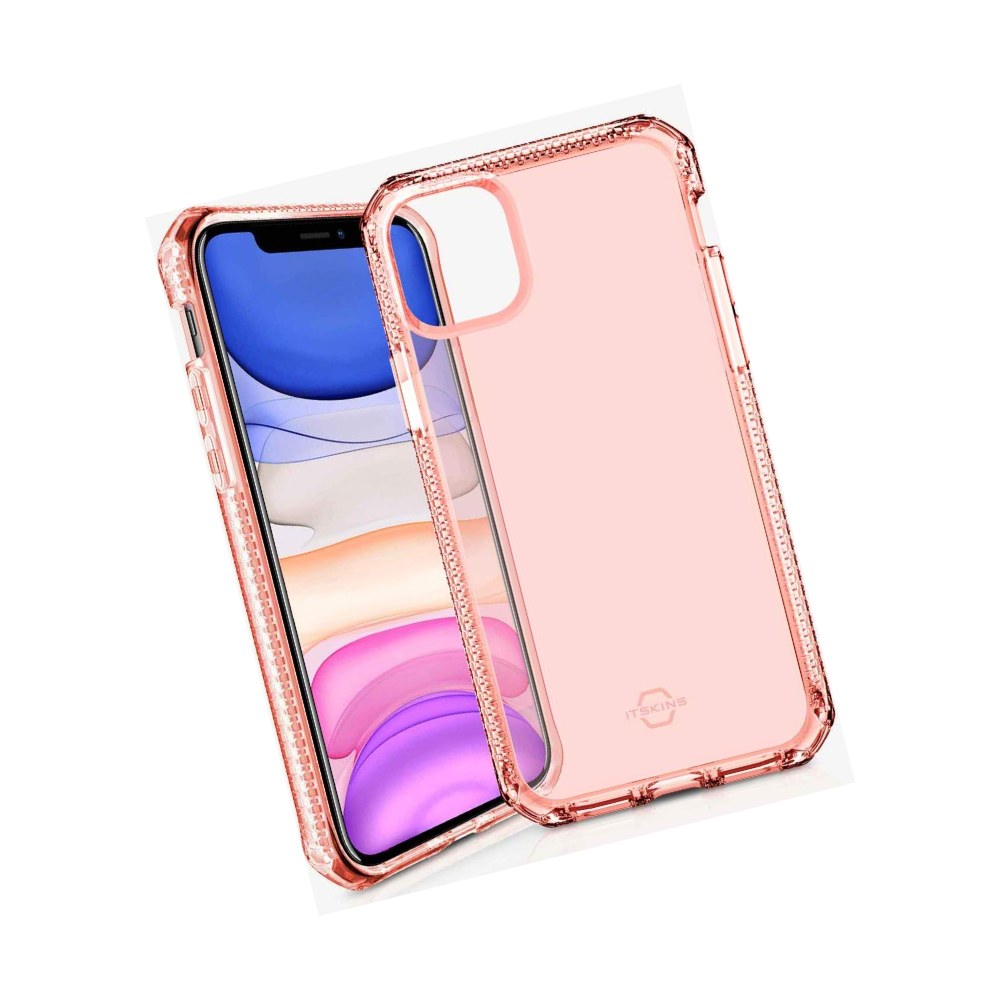 Itskins Spectrum Clear Protective Phone Case Compatible With Apple Iphone 11, Slim Hybrid Case, Anti-Yellowing, And Heavy Duty Shockproof Cover, Military Phone Case | Coral - 4894465742966