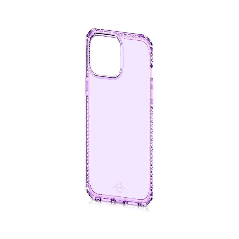 Itskins Spectrum // Clear Protective Phone Case Compatible With Iphone 13 Pro, Slim Hybrid Case, Anti-Yellowing, And Heavy Duty Shockproof Cover, Military Phone Case - Light Purple - 888842755964