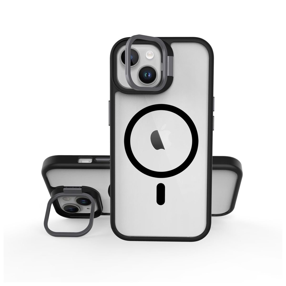 Prodigee Iphone 15 Kickit Black + Mag |Drop Tested Kickstand |Soft Matte Pink Dual Layer Cover| Wireless Charging Compatible| Shockproof |Scratch Resistant | 6.1 Inch | - 810023955207