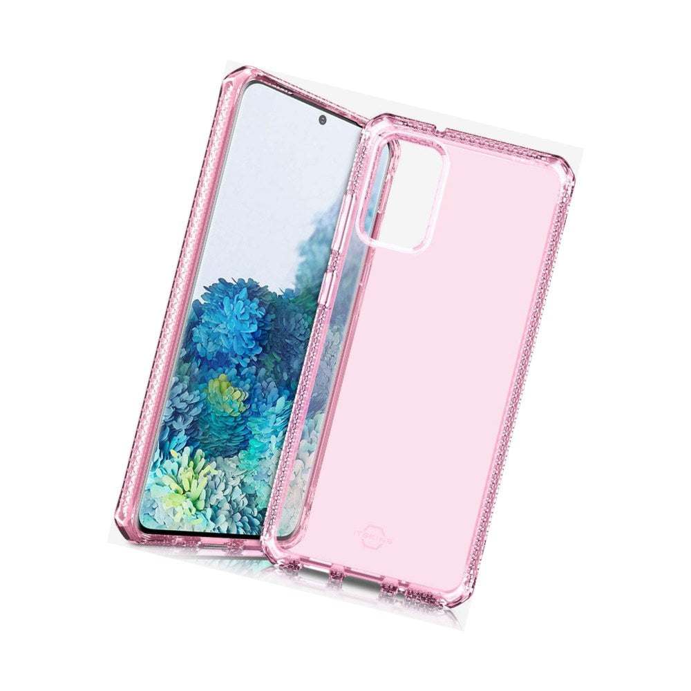 Itskins Spectrum Clear Protective Phone Case Compatible With Galaxy S20 Plus, Slim Hybrid Case, Anti-Yellowing, And Heavy Duty Shockproof Cover, Military Phone Case - Light Pink - 4894465087524